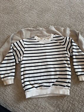 H&M Black and Cream Striped Kids Sweatshirt bundle two